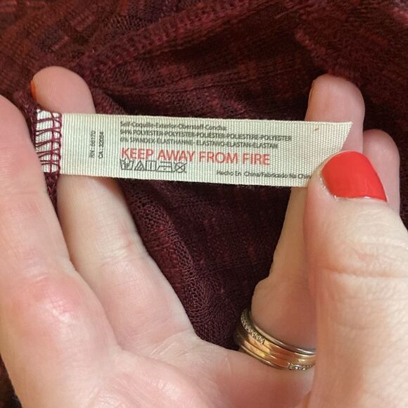 Free People Intimately Red Semi Sheer Aura Layering Top Size Small - Picture 8 of 9